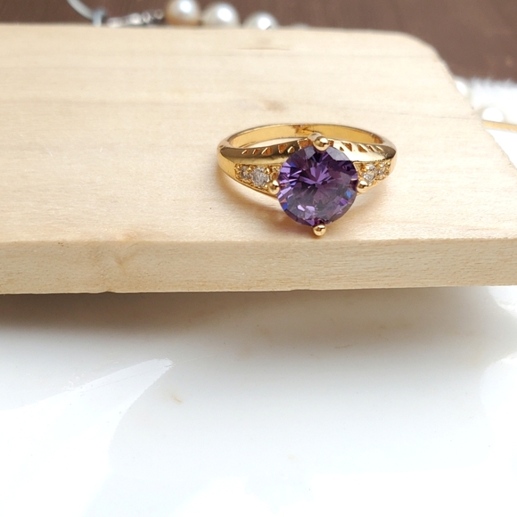 ๐ซ Stunning Amethyst Gold Ring size 6 - Picture 8 of 8